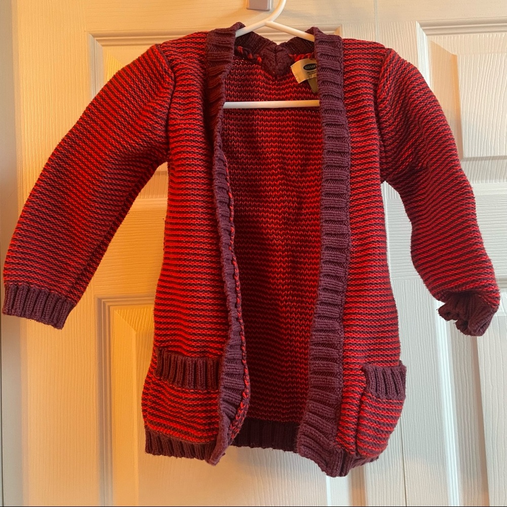 Old navy girls cardigan sweater chunky 3t red